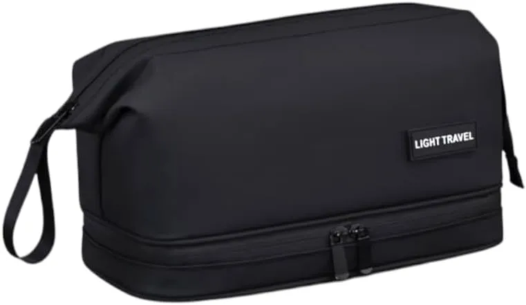 Travel Toiletry Bag, Large capacity Travel Organizer, Portable Cosmetic Case, Water resistant Make Up Bags, Cosmetic Bag with Double Zipper, Shaving Kit Organizer With handle, Men & Women's Bag