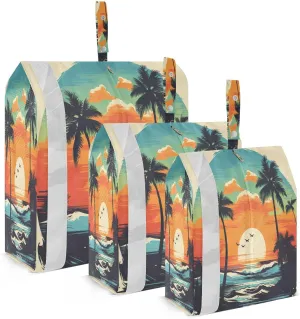 Tropical Palm Tree Sea Compression Packing Cubes Large Travel Packing Cubes Luggage Organizers for Suitcases Travel Bag for Travel Accessories and Essentials