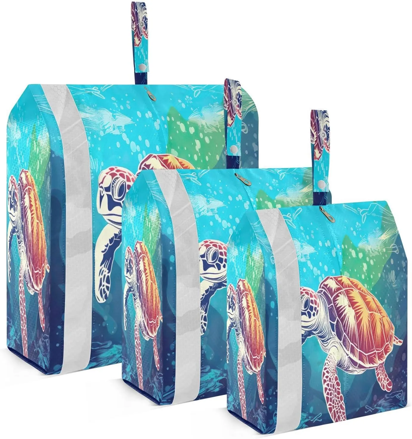 Turtle Sea Ocean Compression Packing Cubes Suitcase Organizer Bags Set for Travel Cubes for Carry on Luggage