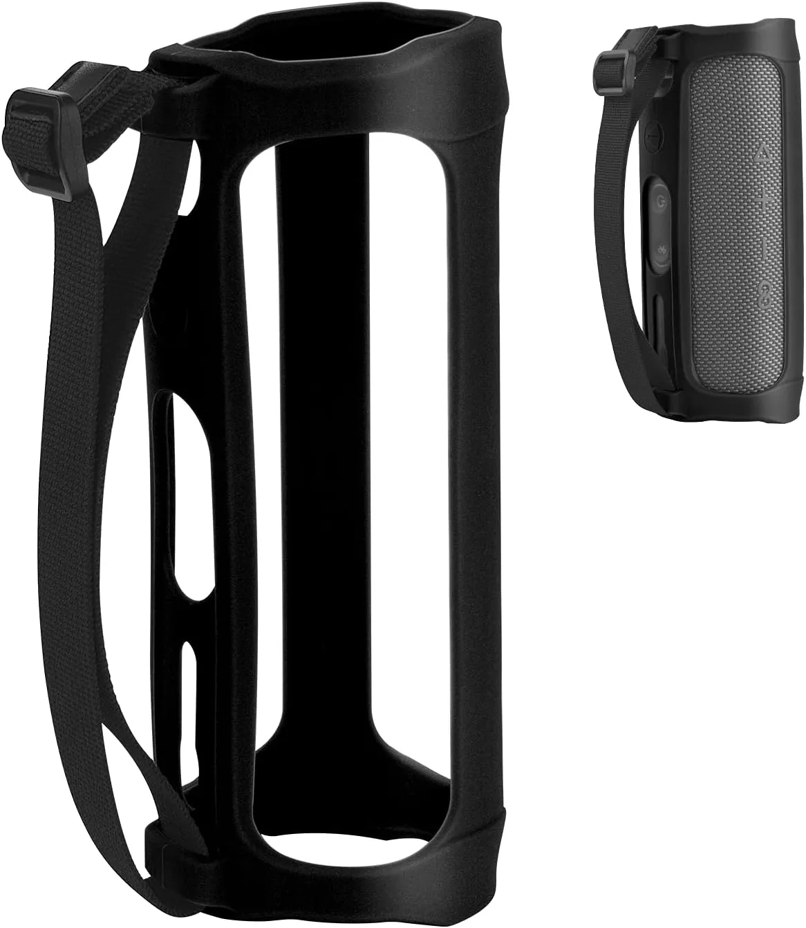 TXEsign Silicone Case for JBL Flip 5 Waterproof Portable Speaker Travel Carrying Pouch Protective Cover with Hand Strap(Black)