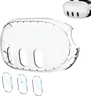 Upgraded Lens Protector Cover for Meta Quest 3, Plastic Hard Protective Shell Cover for Oculus Quest 3, Accessories for Quest 3 - Frosted Clear