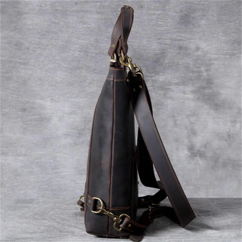 Vintage Shoulder Bag Men Handmade Multi Handheld Briefcase Women