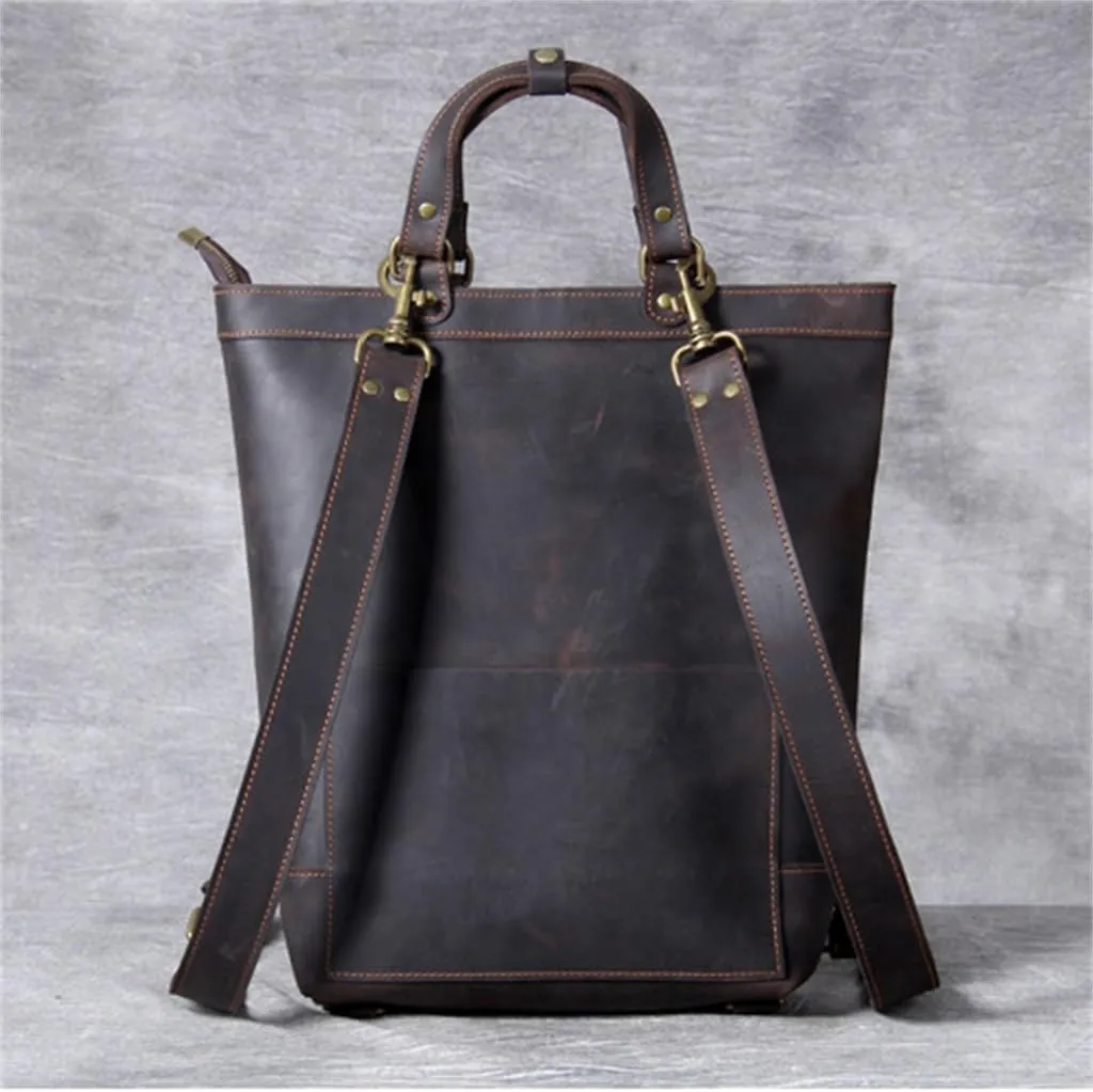 Vintage Shoulder Bag Men Handmade Multi Handheld Briefcase Women