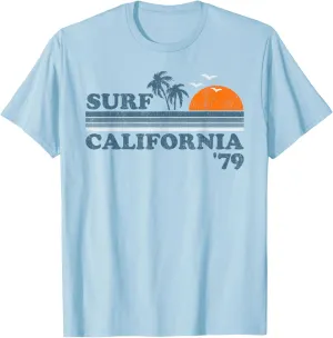 Vintage Surf California Beach Retro Sunset Surf 70's Gift T-Shirt