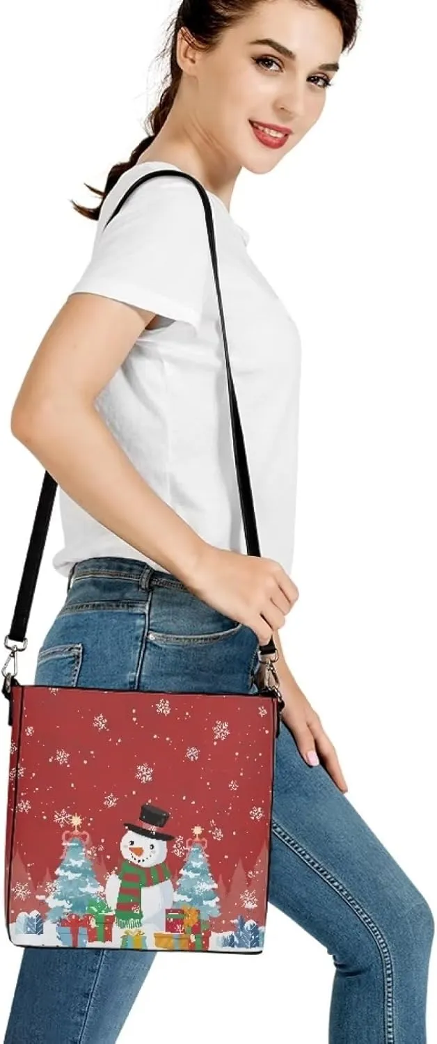 Waterproof Bucket Bags for Women, Crossbody Bag for Women Handbags PU Leather Shoulder Bags, 11x 4.5x 11.4