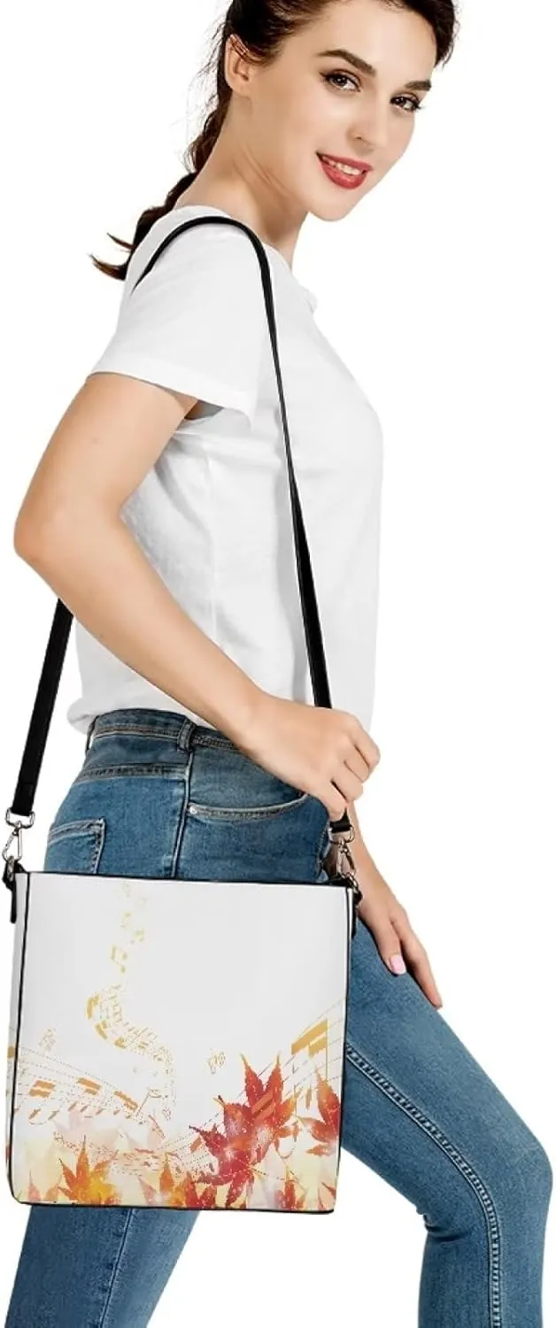 Waterproof Bucket Bags for Women, Crossbody Bag for Women Handbags PU Leather Shoulder Bags, 11x 4.5x 11.4