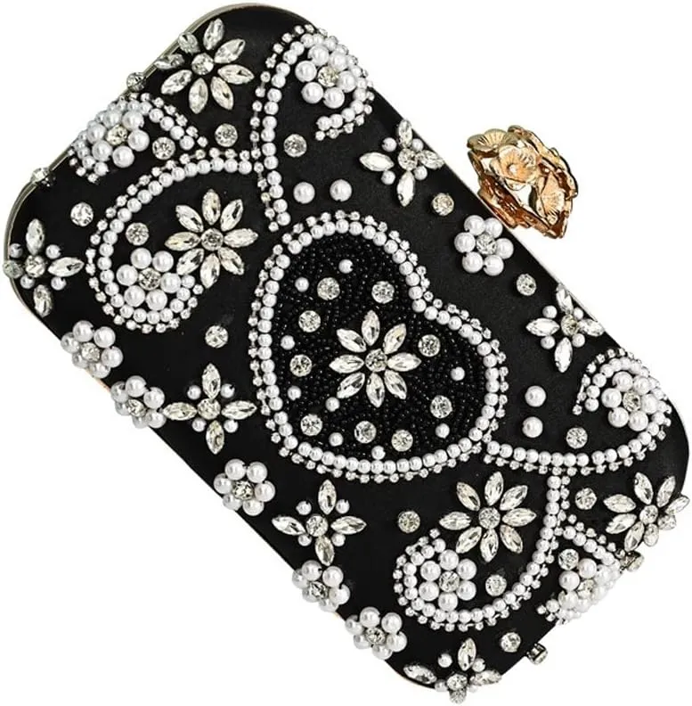 Women Beads Evening Bags Diamond Wedding Dinner Wallets with Chain Party Shoulder Bags Chain Mini Purse Drop