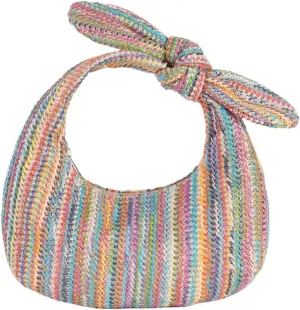 Women Knotted Straw Clutch Purse with Dumpling Evening Clutch Zipper Closure Woven Clutch Bag for Formal Party We