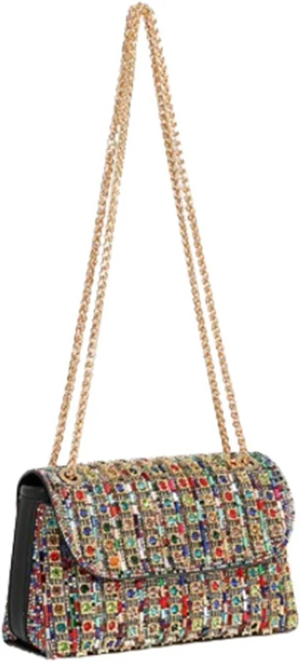 Women's Rhinestone Decorated Evening Bag,Rhinestone Clutch Purses,Chain Mini Phone Bag