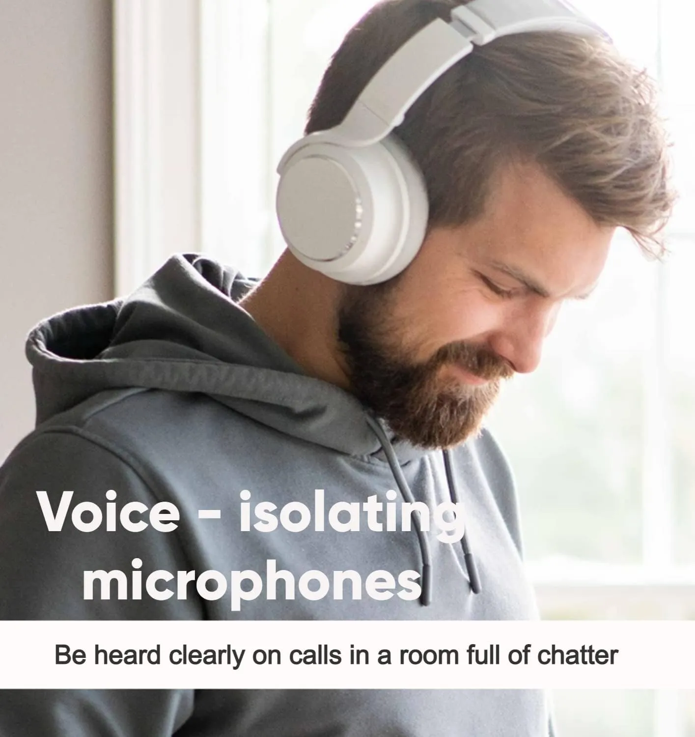 WYZE Noise Cancelling Headphones and Hard Case for Travel, Wireless Over The Ear Bluetooth Headphones with Active Noise Cancellation, Transparency Mode, Clear Voice Pick-up, Alexa Built-in, White