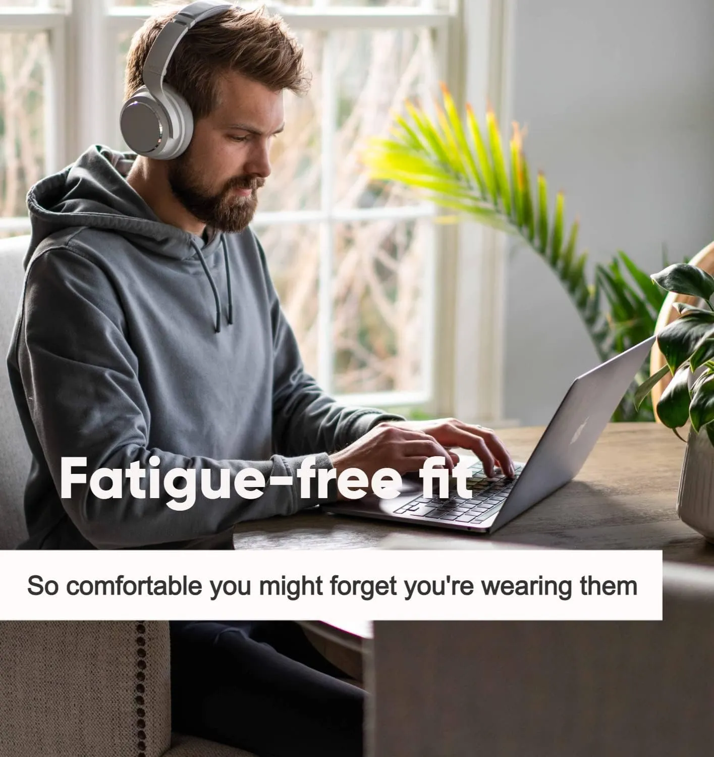WYZE Noise Cancelling Headphones and Hard Case for Travel, Wireless Over The Ear Bluetooth Headphones with Active Noise Cancellation, Transparency Mode, Clear Voice Pick-up, Alexa Built-in, White