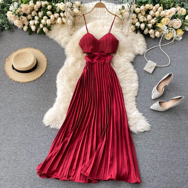 Xena Hollow out Pleated Dress