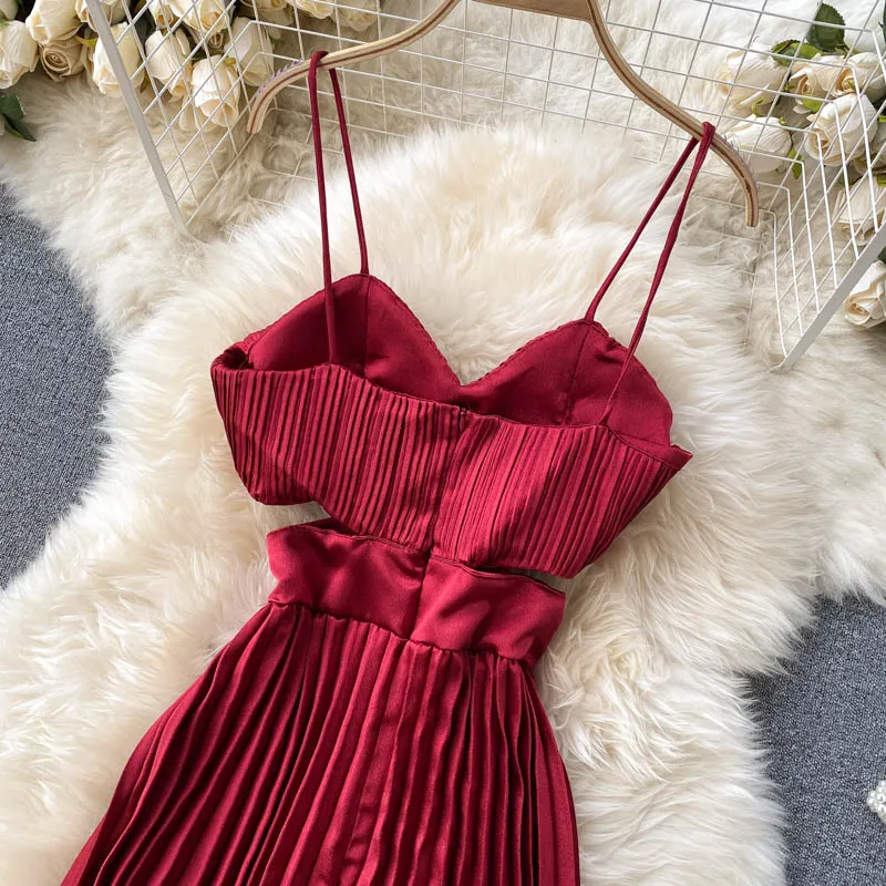 Xena Hollow out Pleated Dress