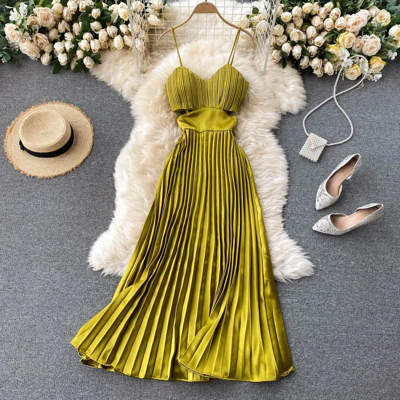Xena Hollow out Pleated Dress