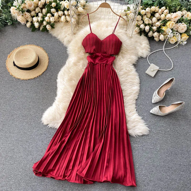 Xena Hollow out Pleated Dress
