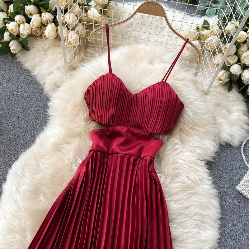 Xena Hollow out Pleated Dress
