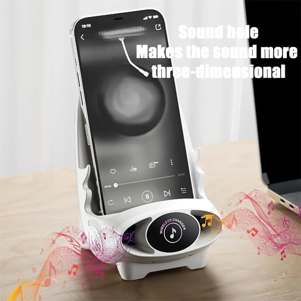 Yamajifactory Phone Holder Charger, 2024 Mini Chair Wireless Fast Charger Multifunctional Phone Holder, Portable Mini Chair Wireless Charger with Speaker and Incense, Adapts to All Phones (1pc-Pink)