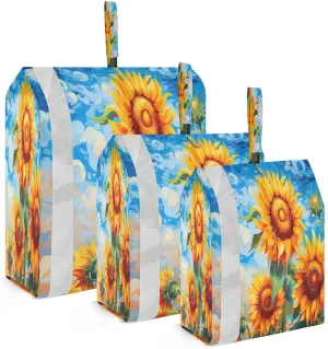Yellow Sunflowers Blue Sky Compression Packing Cubes for Travel Packing Organizers Large Luggage Organizers Bags for Women Travel Accessories