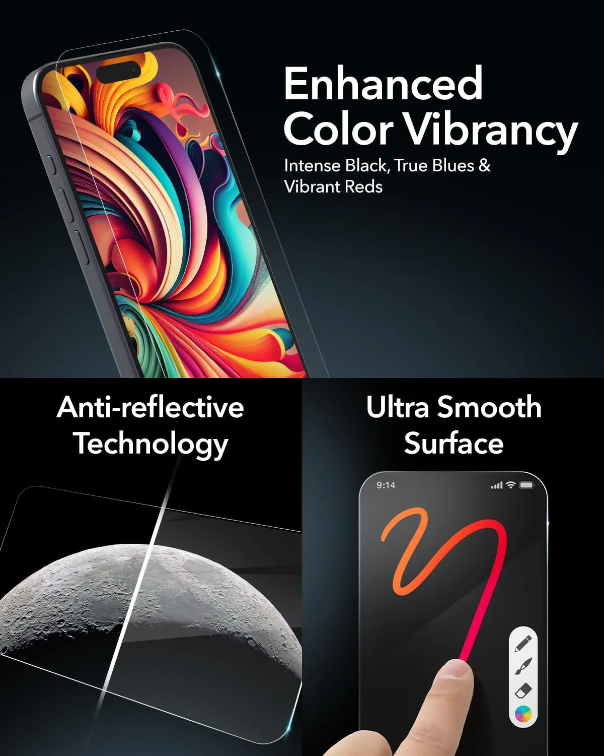 ZAGG InvisibleShield Glass XTR3 iPhone 15 Pro Screen Protector - Blue-Light Filtration, 10X Stronger, Edge-to-Edge Protection, Scratch & Smudge-Resistant Surface, Easy to Install
