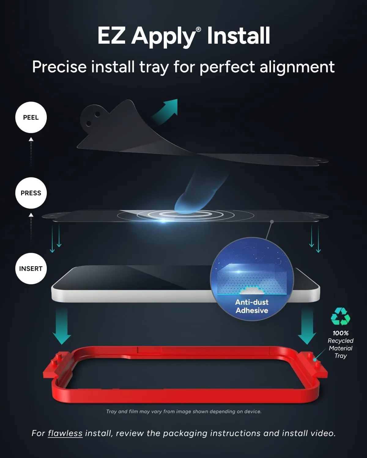 ZAGG XTR4 Screen Protector for iPhone 16/15-11x Stronger Tempered Glass, Blue Light Filtration, Anti-Reflective Technology, Graphene Reinforced, InvisibleShield, Easy Dust-Free Installation